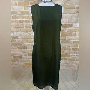 Ann Taylor Loft Green Sheen Dress Size 12.